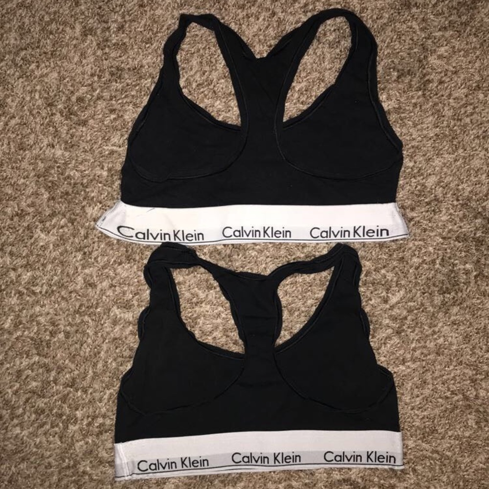 Two Calvin Klein sports bra